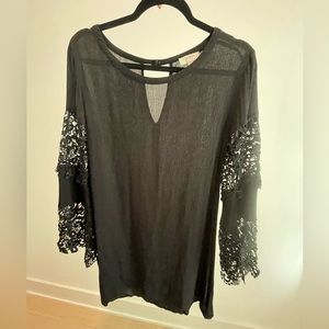 Black Dress with Bell Sleeves; Size Medium